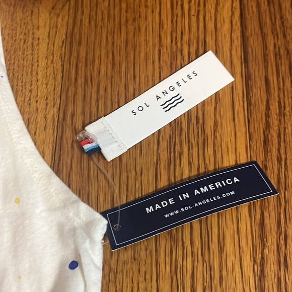 NWT Sol Angeles Girl’s Cream Splatter Dress Size 10 - Picture 4 of 6